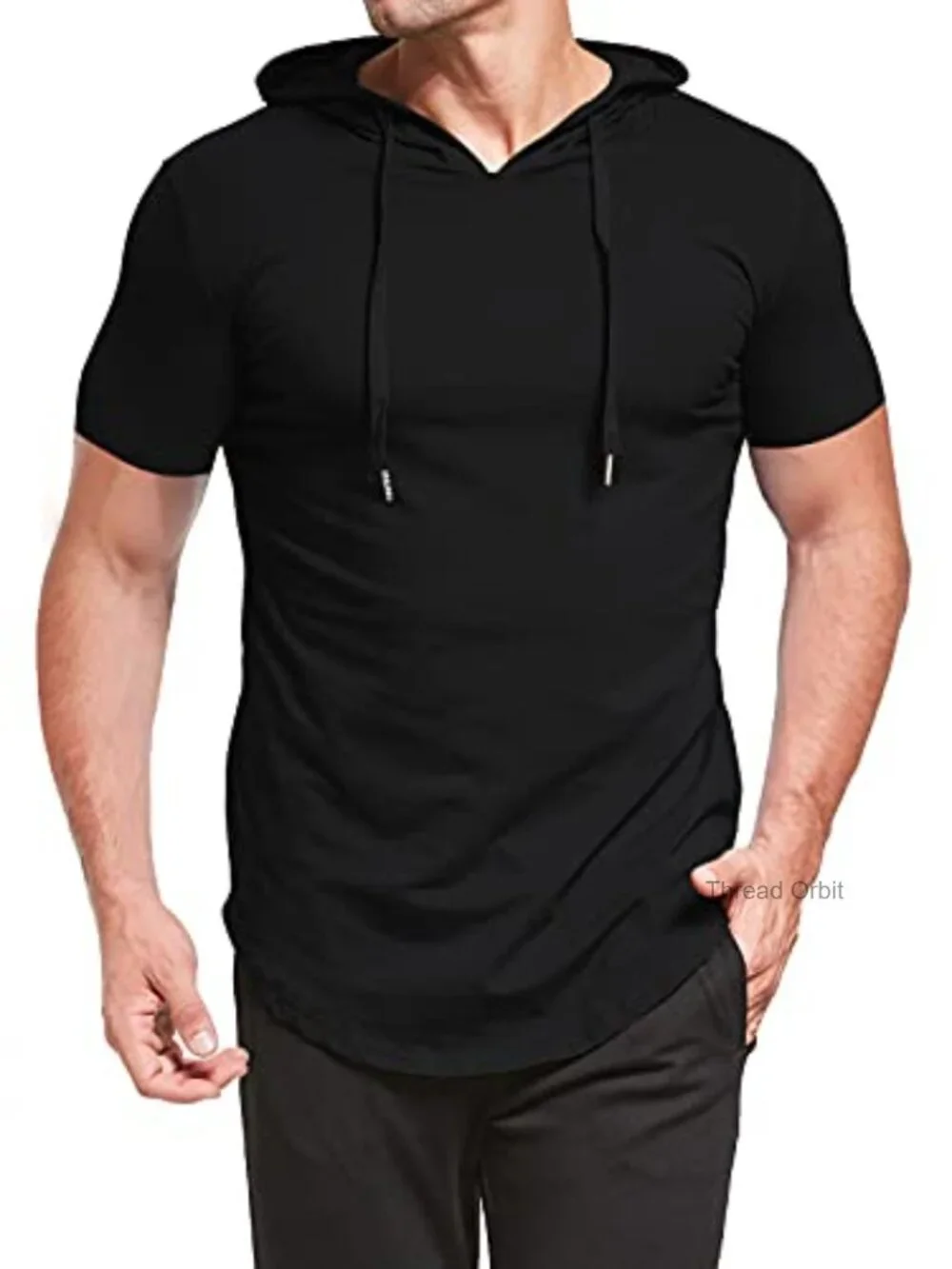 Men's Short Sleeve Fashion Athletic Hoodie Sport Sweatshirt Hip Hop Pullover
